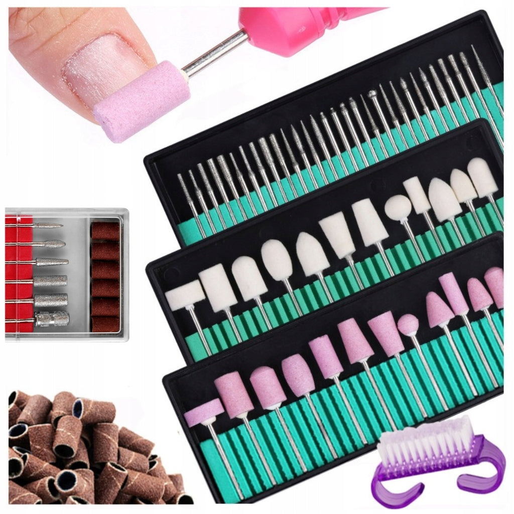 SET OF CUTTERS FOR NAILS MILLING MACHINES - DIAMOND POLISHING STONES 117PCS
