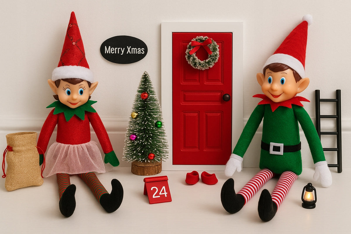 SET OF DOORS LEPRECHAUN elf Christmas Tree Santa Claus + 1 ELF