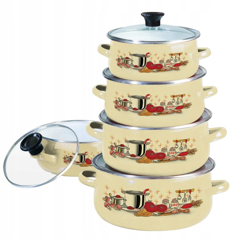 SET OF ENAMEL POTS 10 ELEMENTS Brand Klausberg