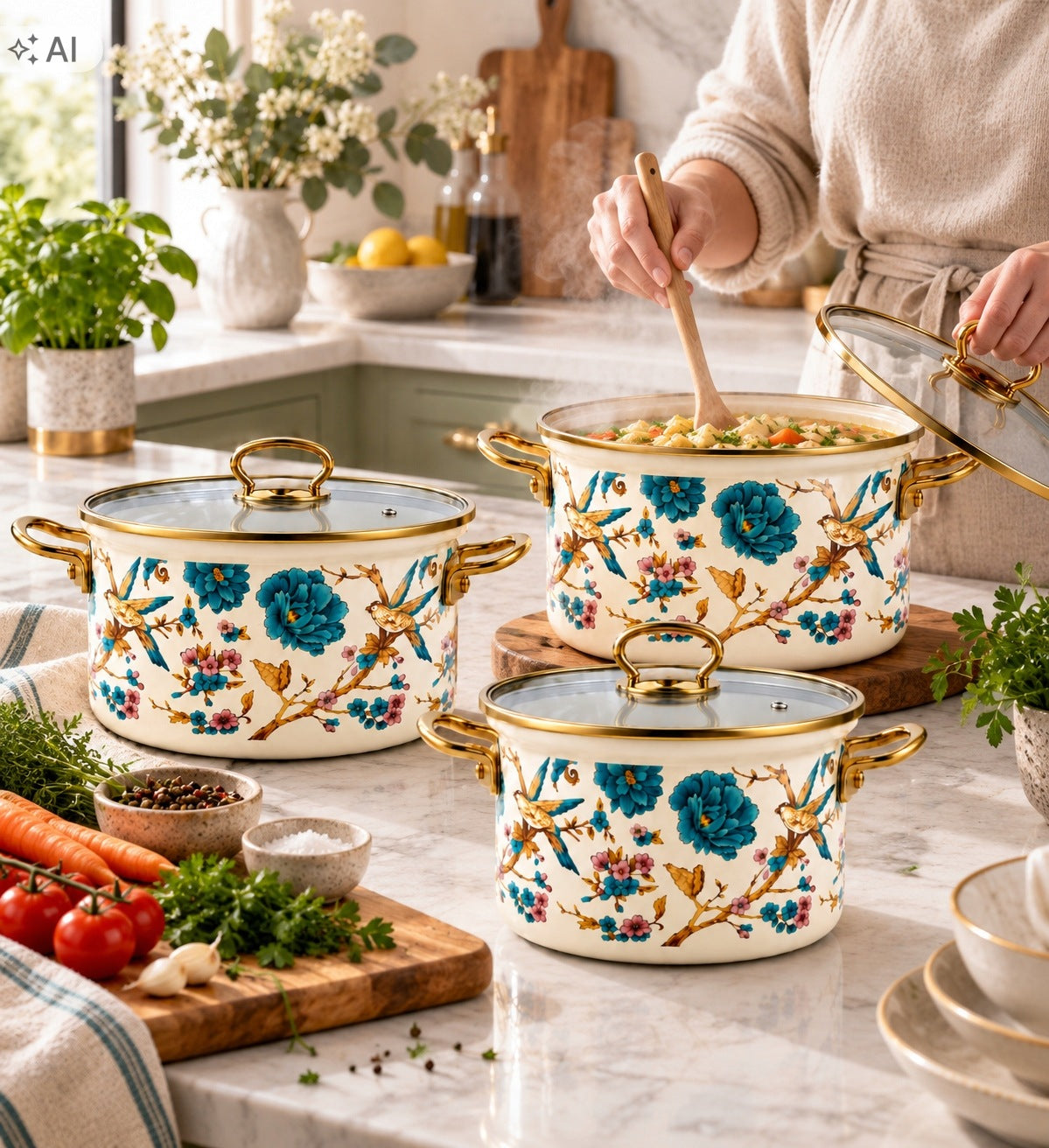 SET OF ENAMEL POTS CLASSIC 6 EL Brand Edenberg