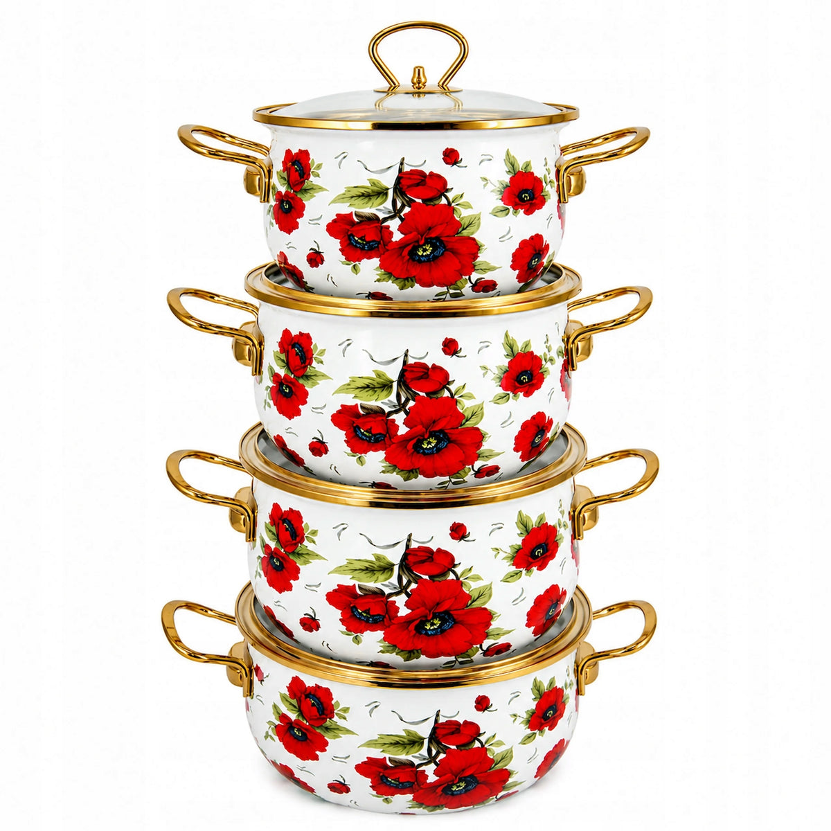 SET OF ENAMEL POTS CLASSIC 8 EL EDENBERG Manufacturer code EB-9128