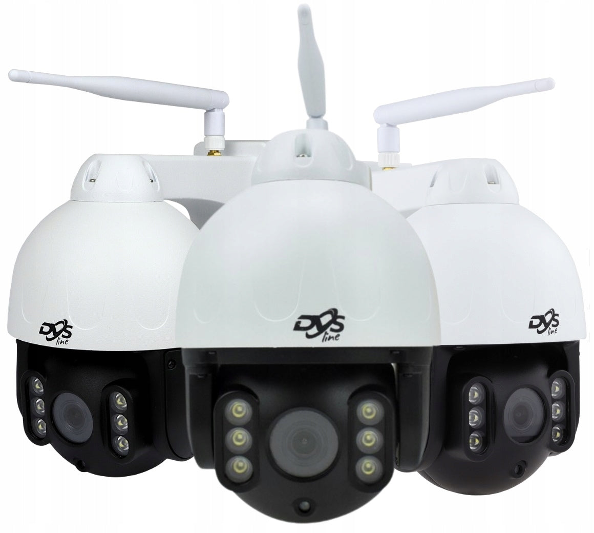 SET OF EXTERNAL WIFI CAMERAS 3 TUBES + 1 ROTATING CAMERA DVS CAMHI PRO 5MP Packaging status original