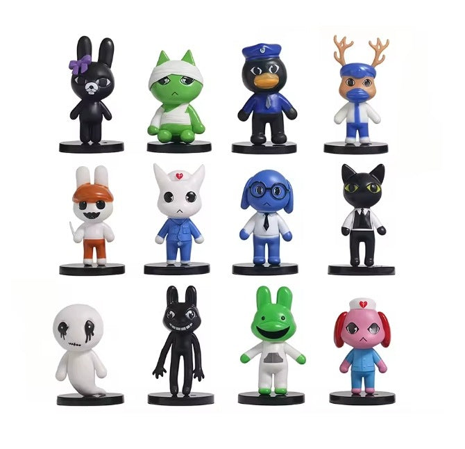 SET OF FIGURINES 12PCS ANIMAL HOSPITAL ROBLOX CHARACTER COLLECTION FOR CHILDREN