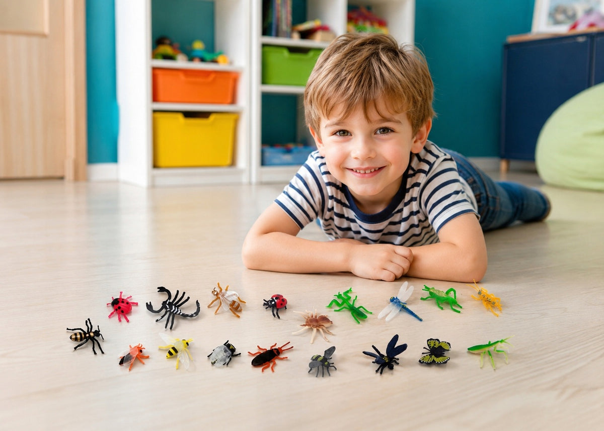 SET OF FIGURINES INSECTS BUGS SPIDERS TERRARIUM IN A TUBE Kid's age 3＋ years
