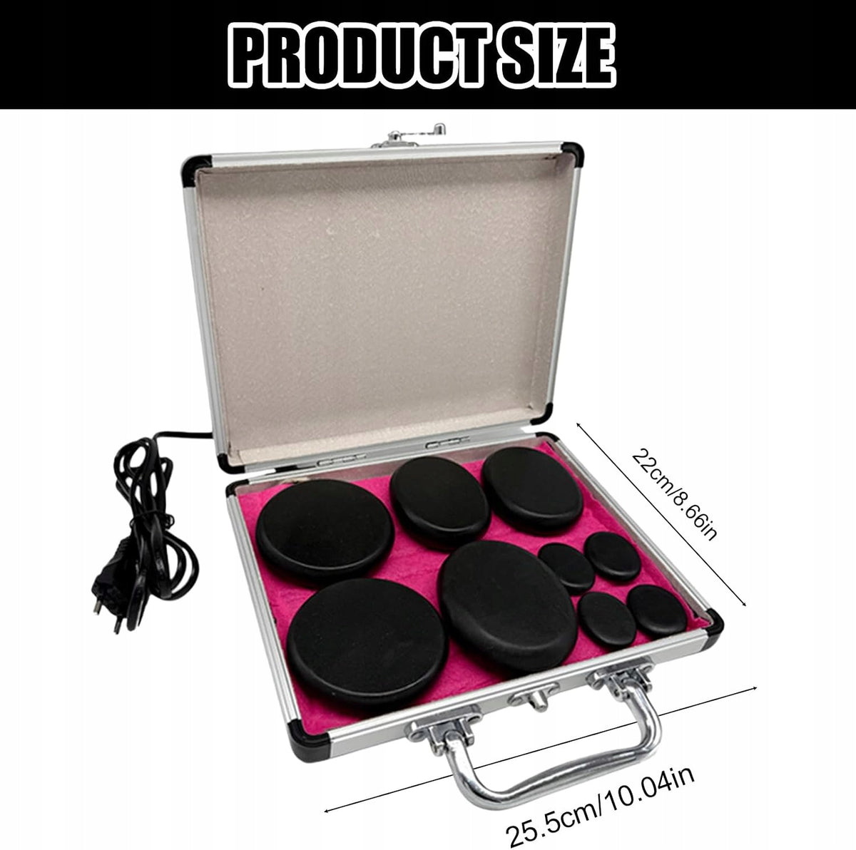 SET OF HOT STONE MASSAGE STONES 9 PIECES BASALT SPA Brand no brand