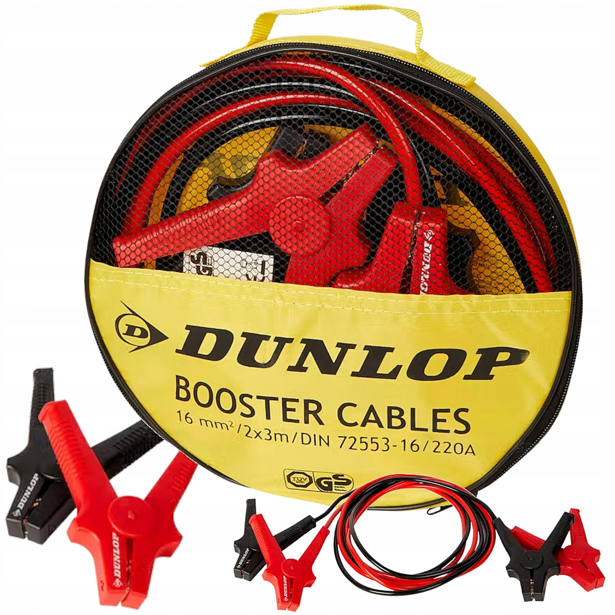 SET OF JUMPER CABLES DUNLOP 3 x 2M 220A 16MM2 CABLES 3 METERS DECENT