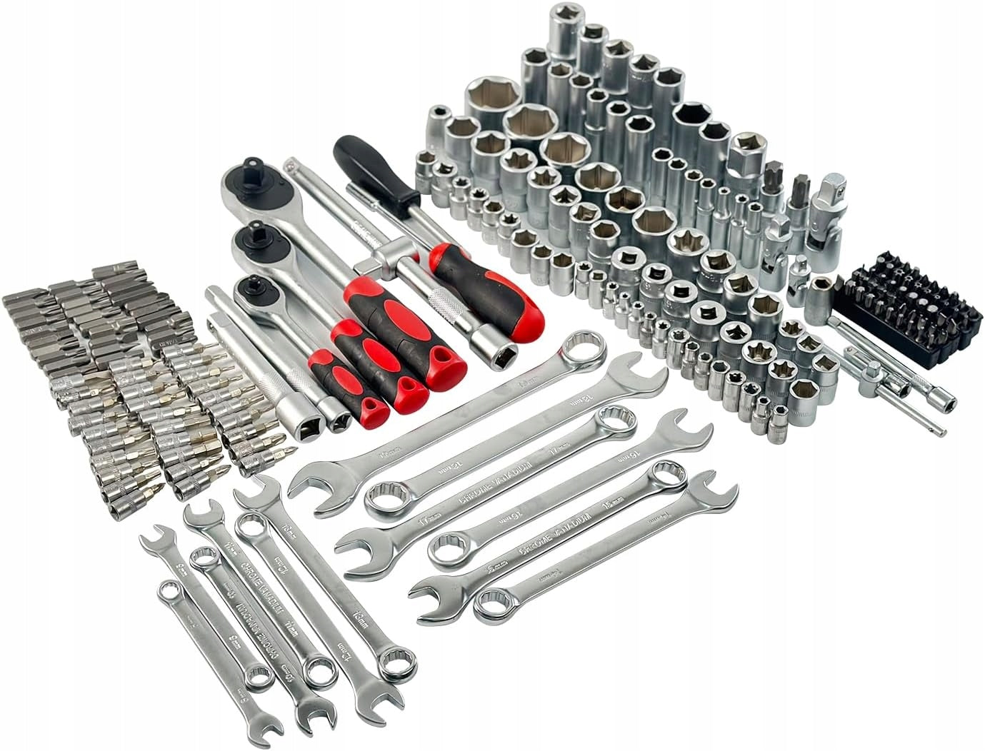 SET OF KEYS 216 ELEMENTS Cr-V SOCKET BITS RATCHET KEYS IN SUITCASE Manufacturer code Komplet Kluczy Zestaw Narzędz