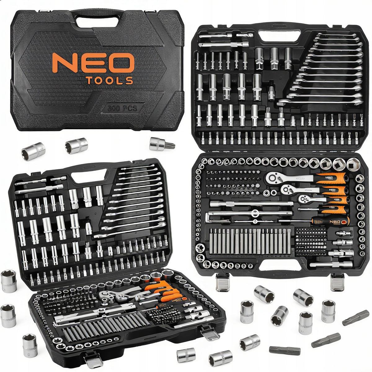 SET OF KEYS 300 ELEMENTS 1/2", 3/8", 1/4", SATIN Neo Tools 10-218