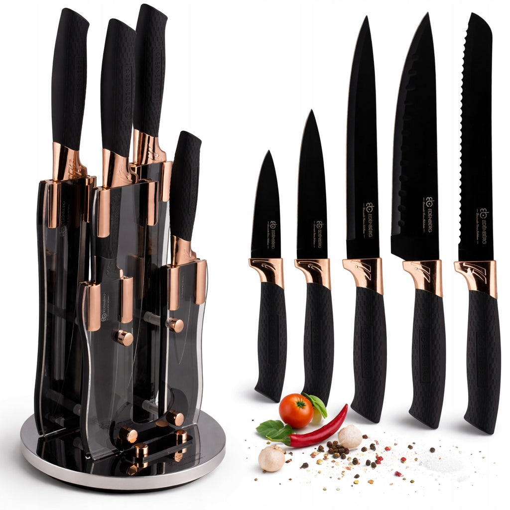 SET OF KITCHEN KNIVES ROTARY RACK 6 EL.