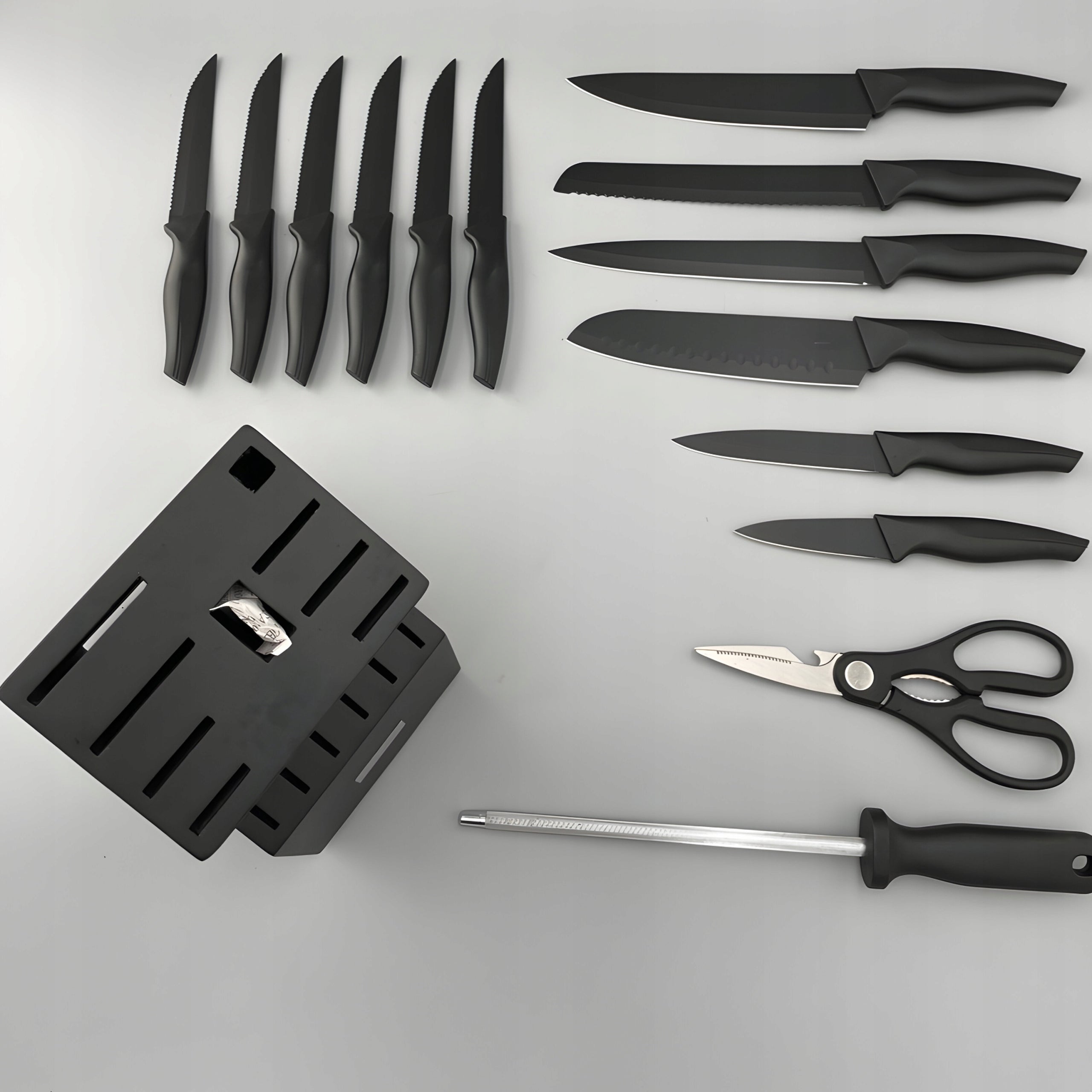 SET OF KITCHEN KNIVES SET OF KNIVES BOSS SHARP 16 PIECES IN BLOCK RACK Manufacturer code Zestaw noży 16 szt O821