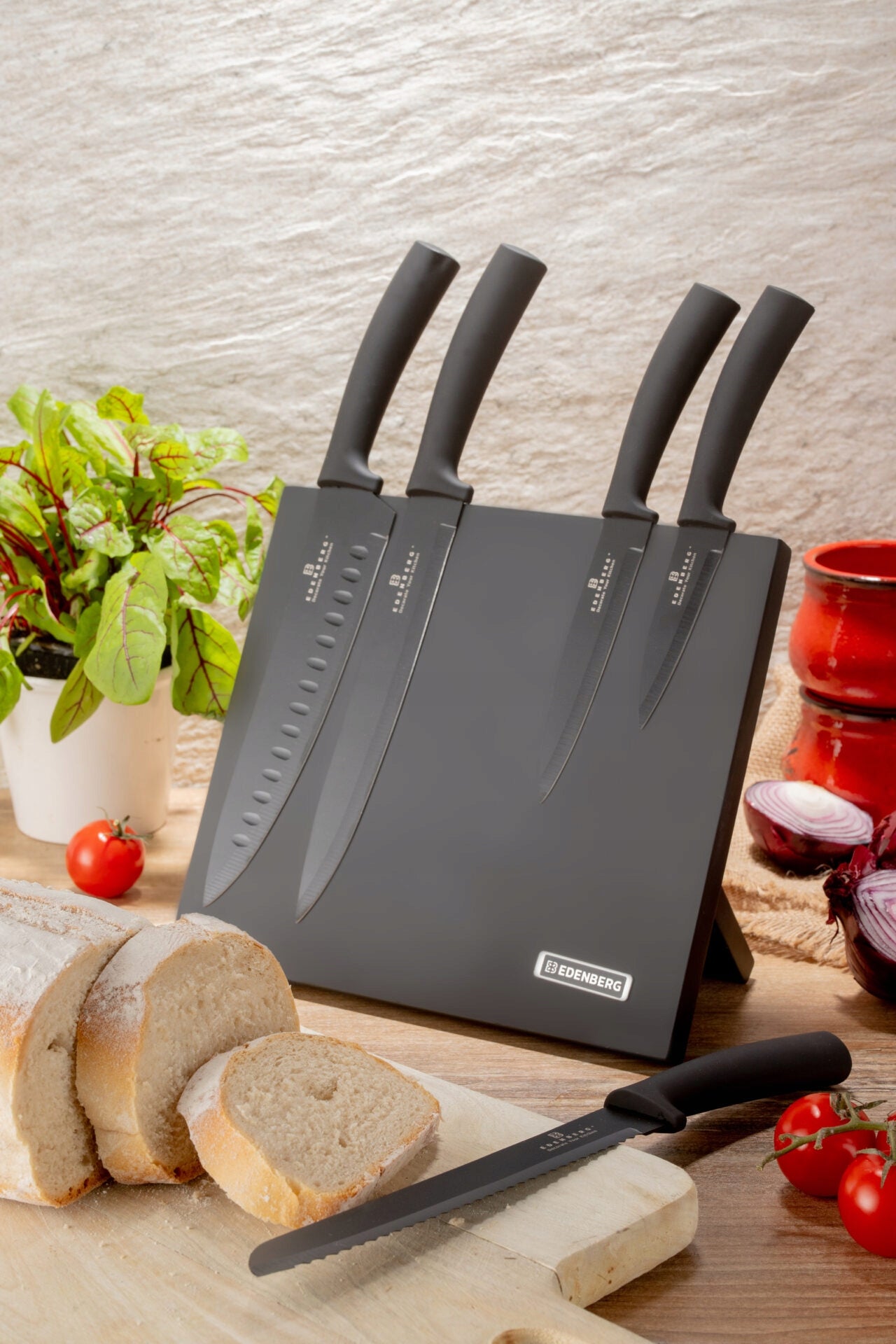 SET OF KNIVES WITH MAGNETIC STRIP 5 PCS. EDENBERG Manufacturer code 956