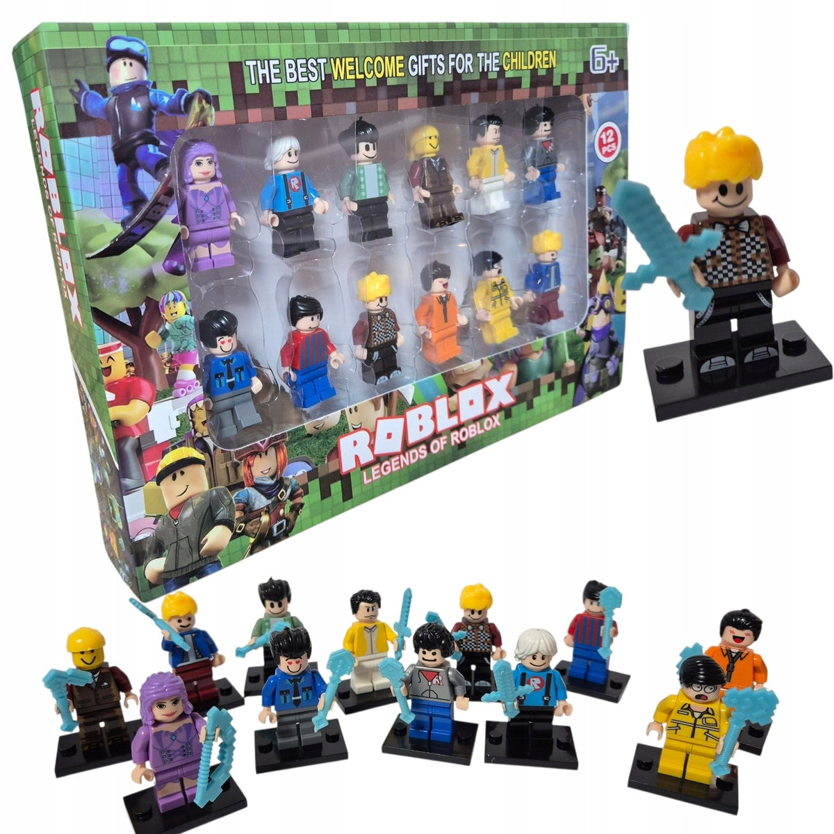 SET OF LEGENDS OF ROBLOX FIGURINES 5CM 12PCS. + COASTERS + ACCESSORIES Brand My Word