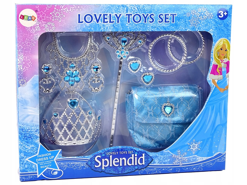 SET OF LITTLE PRINCESS CROWN NECKLACE HANDBAG Packaging status original