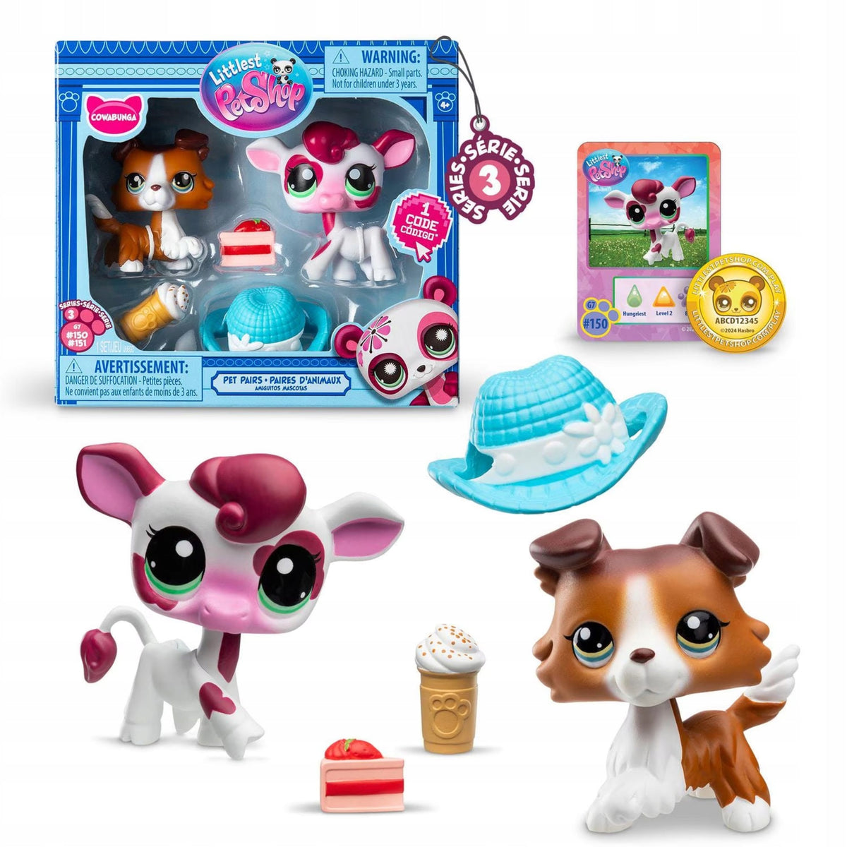 SET OF LITTLEST PET SHOP COWABUNGA FIGURINES AND ACCESSORIES #150 #151