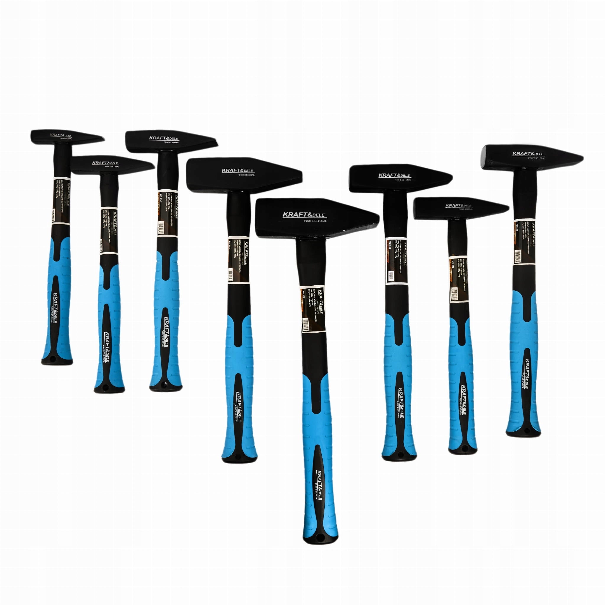 SET OF LOCKSMITH HAMMER HAMMERS 8PCS 100 - 1500G FIBERGLASS KD232 Manufacturer code KD232