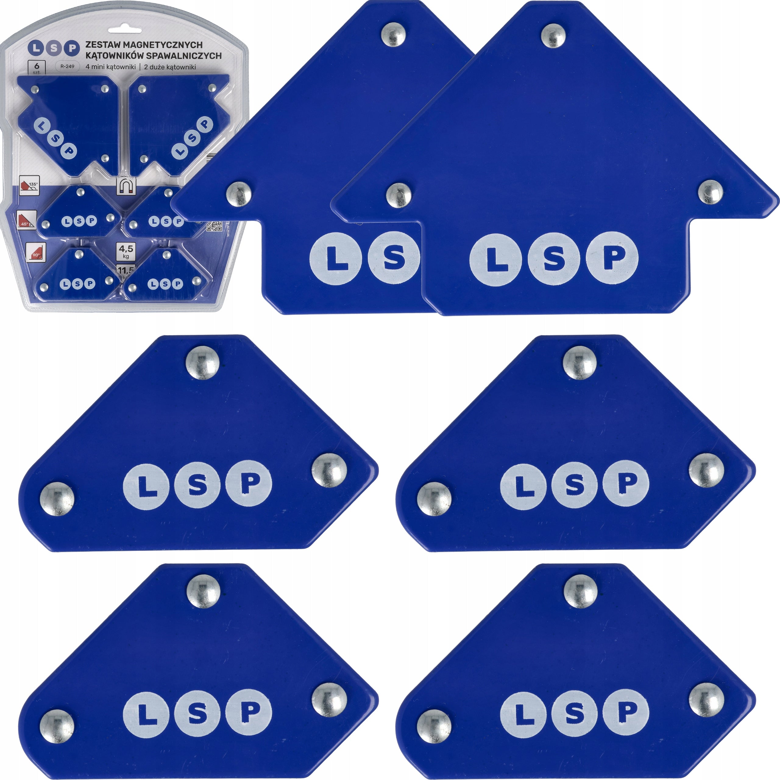 SET OF MAGNETIC ANGLES WELDING MAGNETIC ANGLE 6PCS LSP Packaging status original