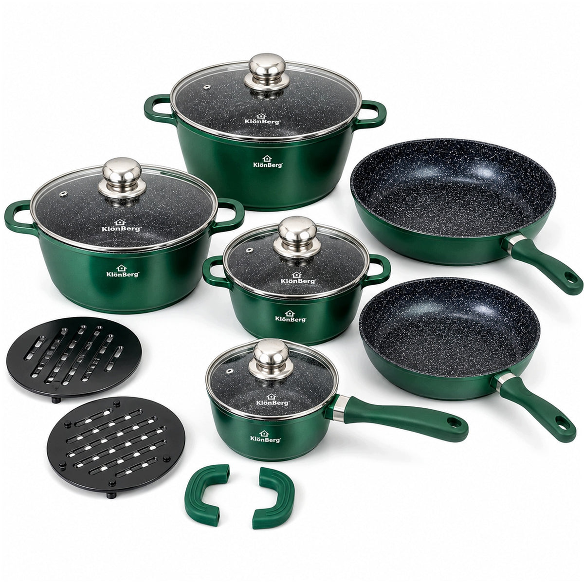 SET OF MARBLE POTS AND PANS 14 EL SAUCEPAN INDUCTION GAS + ACCESSORIES