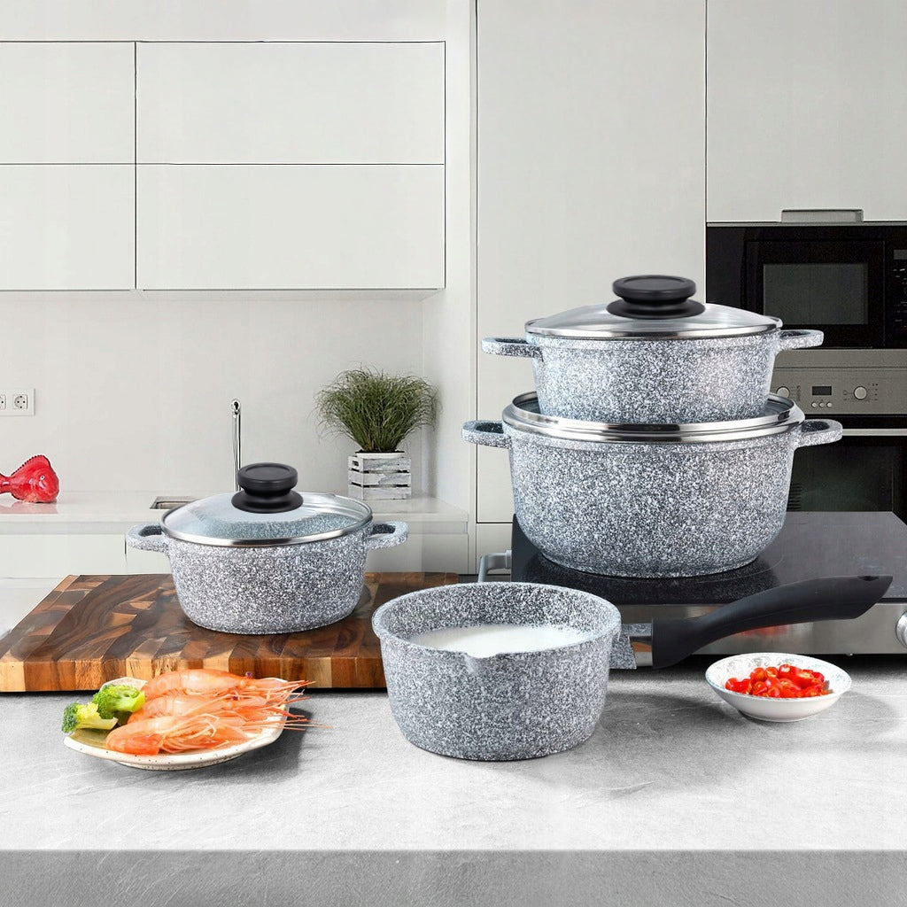 SET OF MARBLED POTS SET OF POTS SAUCEPAN INDUCTION / GAS HOFFMAN Number of items in the set 7