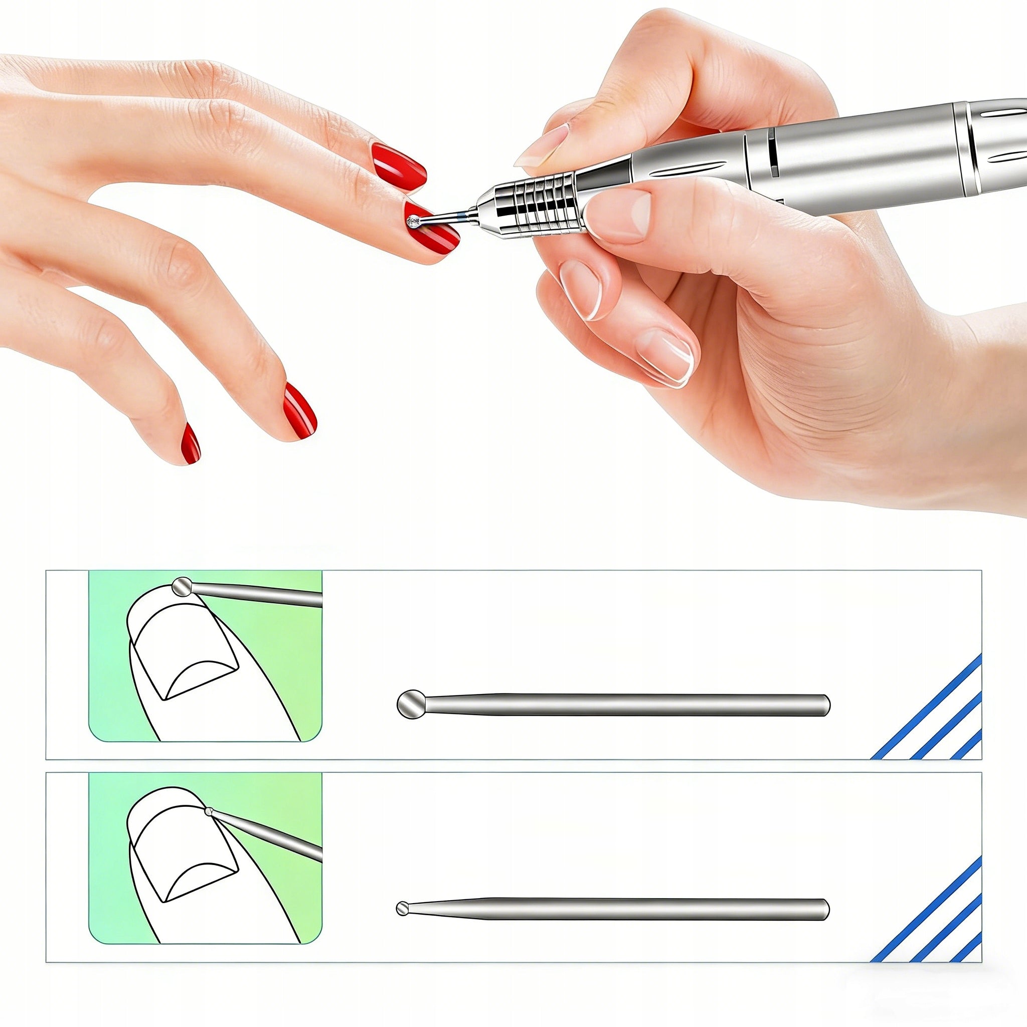SET OF NAIL CUTTERS CERAMIC DIAMOND Milling Machines 30 pieces Manufacturer code 6978394277725