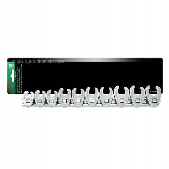 SET OF OPEN WRENCHES 3/8 10pcs 10-19mm FOR BRAKE INJECTORS TOPTUL
