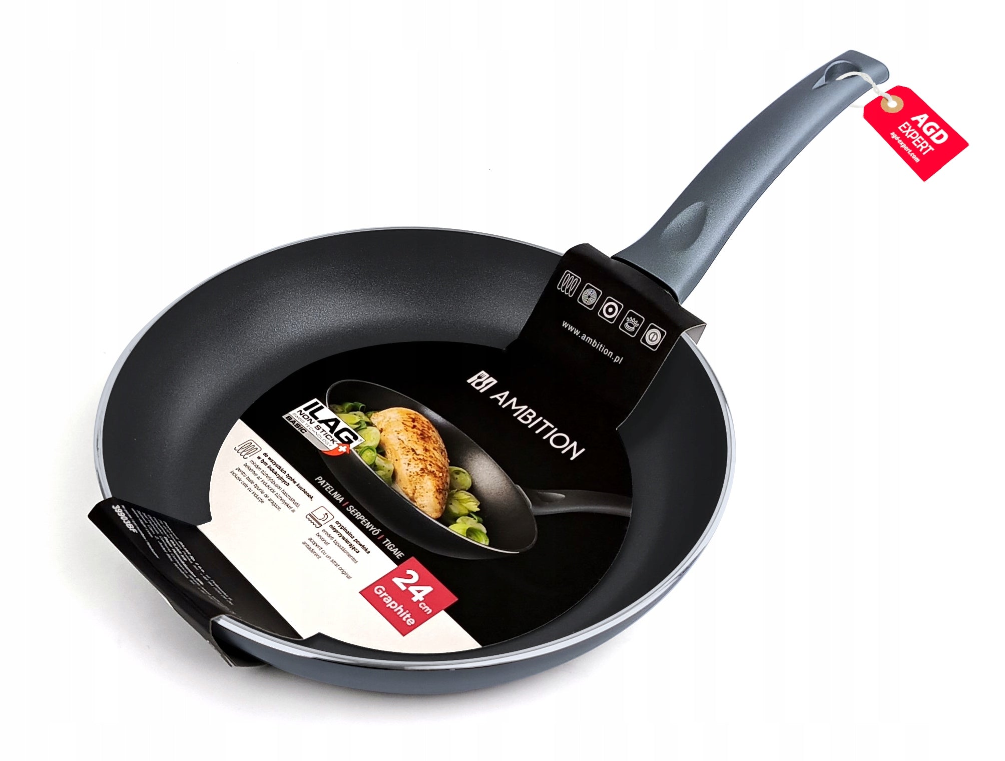 SET OF PANS AMBITION GRAPHITE 20 + 24 + 28 CM | SWISS ILAG COATING Manufacturer code 5901137063690