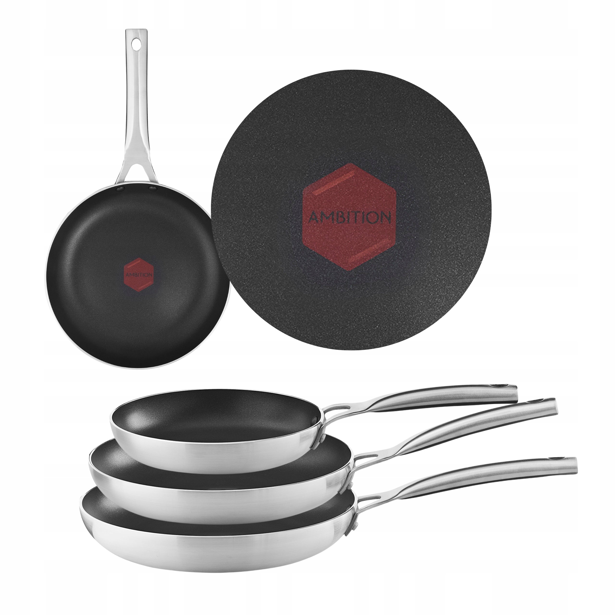 SET OF PANS INDUCTION NON-STICK AMBITION 20,26,28