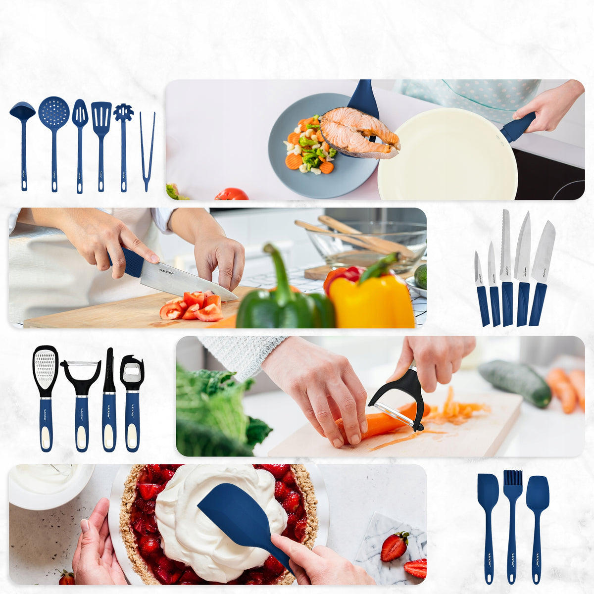 SET OF POTS 54 ELEMENTS KITCHEN UTENSILS PANS LARGE NUTRICHEF Manufacturer code NCCW54GRA