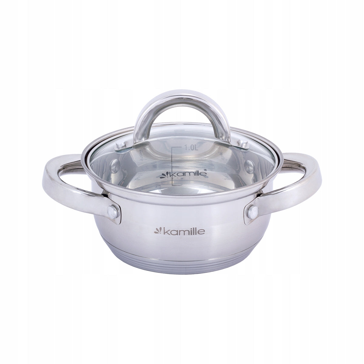 SET OF POTS 6 EL. SET OF STAINLESS STEEL WITH LIDS INDUCTION KAMILLE Coating type anti-adhesive