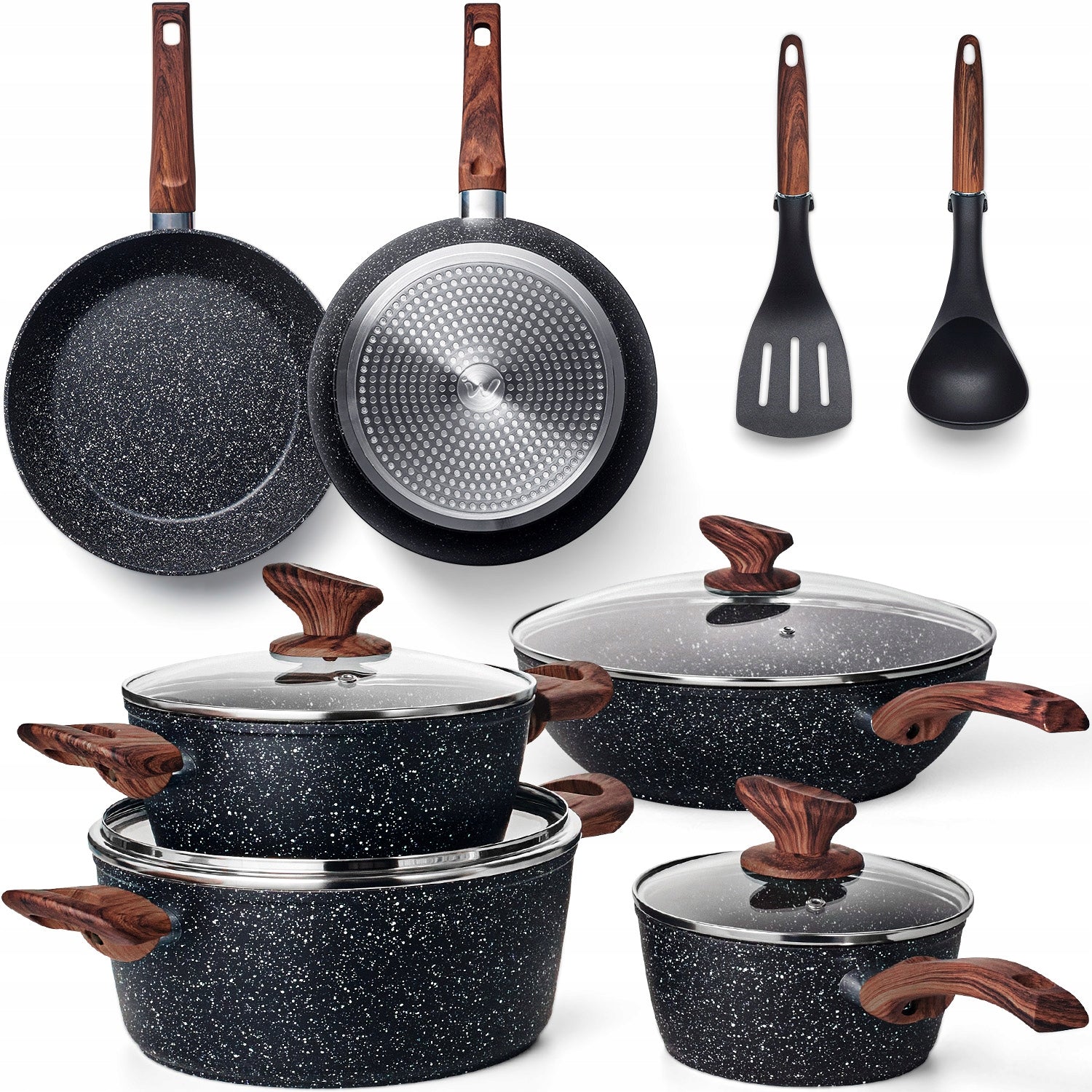 SET OF POTS AND PANS 12EL-INDUCTION POTS FOR INDUCTION AND GAS,PAN
