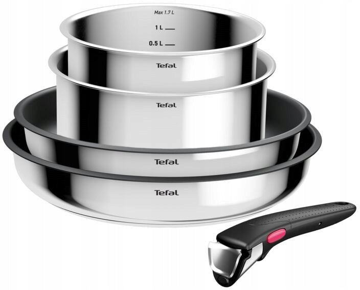 SET OF POTS AND PANS TEFAL INGENIO COOK 5 ELEMENTS DETACHABLE HANDLE Packaging status original