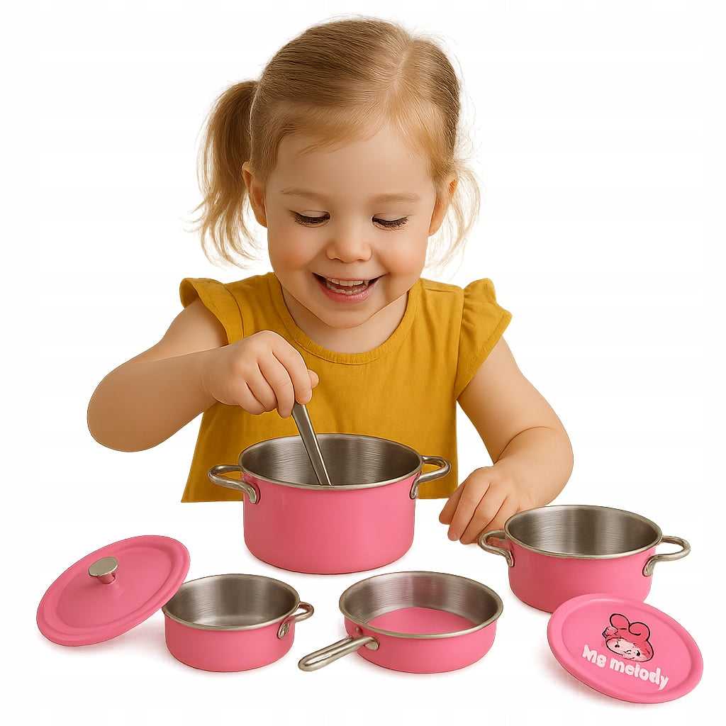 SET OF POTS FOR CHILDREN Metal Akcesoria Kitchen Pink 21 cm Manufacturer code 988-C65-PCS