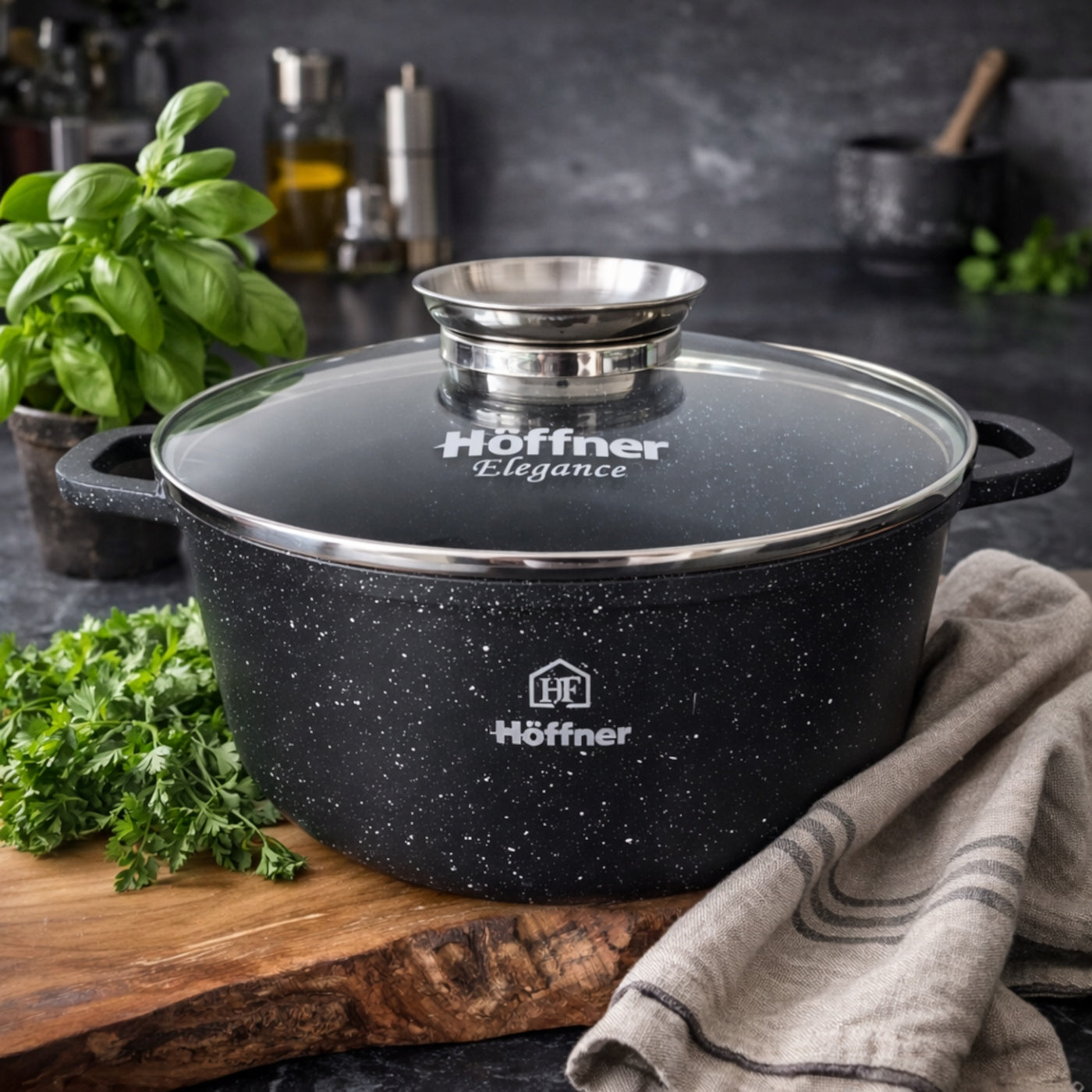SET OF POTS INDUCTION / GAS MARBLE POTS SET 8 EL Ø16/20/24/28 cm Brand Hoffner