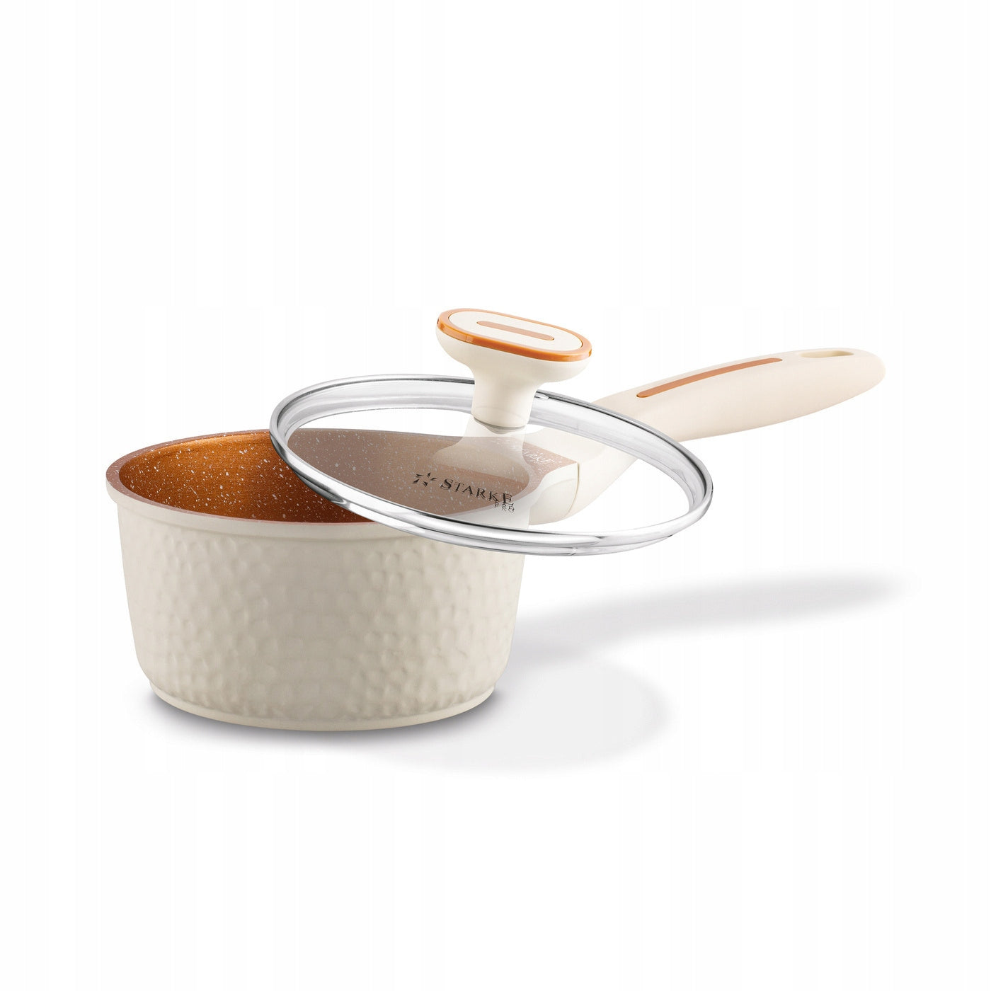 SET OF POTS INDUCTION PAN with lid set 10el Texture Creamy Line Texture Creamy