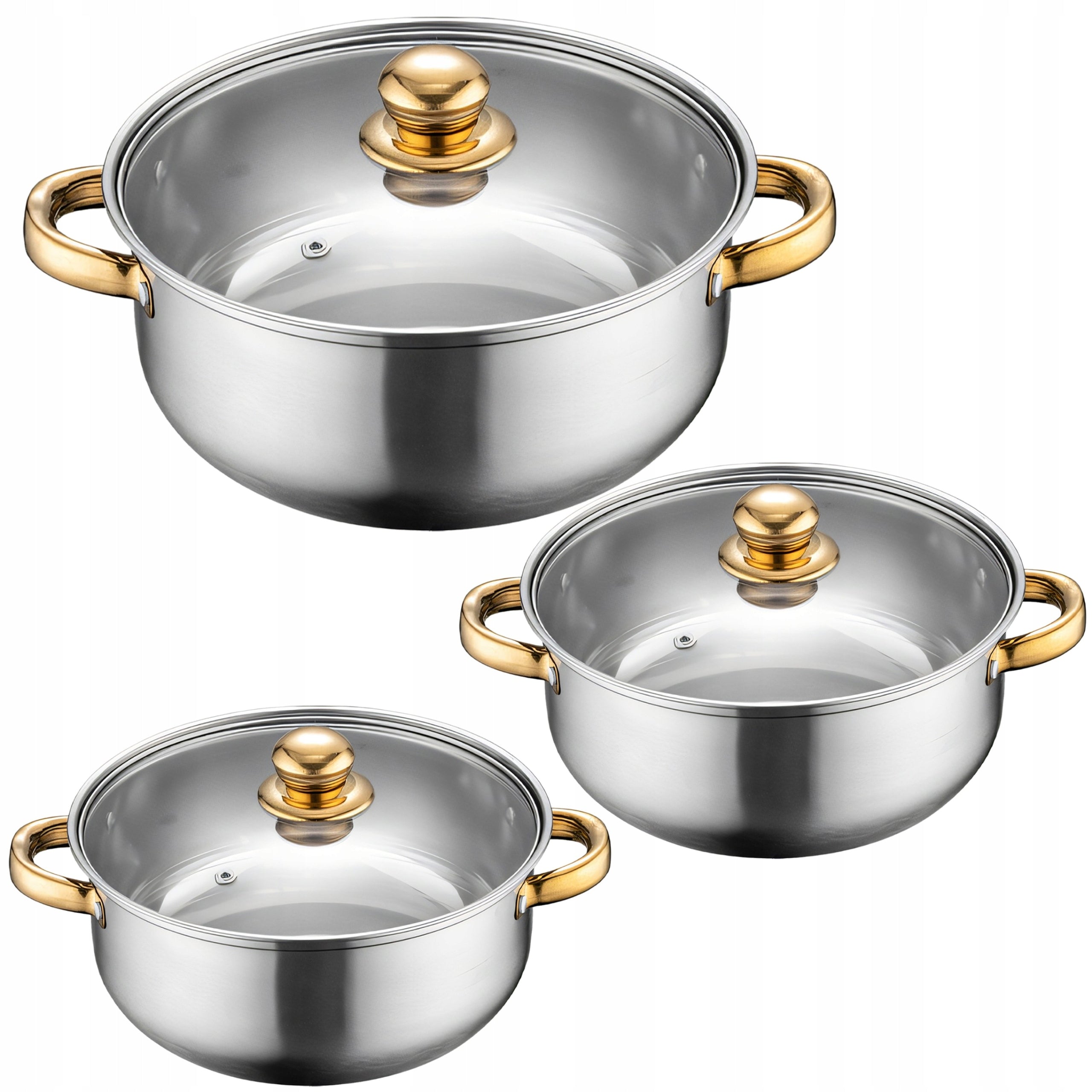 SET OF POTS KETTLE + FRYING PAN + LIDS 11 EL. KITCHEN GAS INDUCTION Brand RETOO