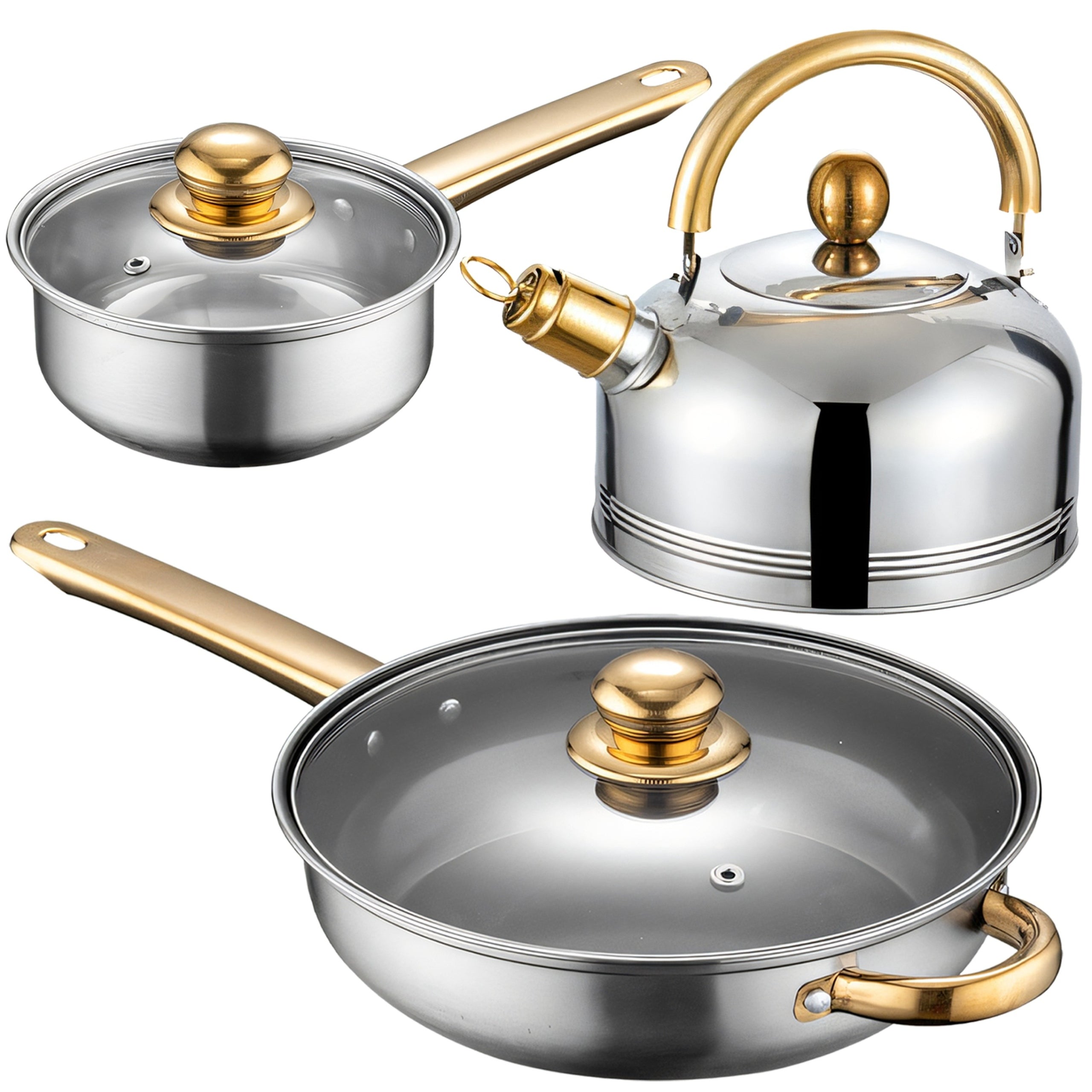 SET OF POTS KETTLE + FRYING PAN + LIDS 11 EL. KITCHEN GAS INDUCTION Number of items in the set 11