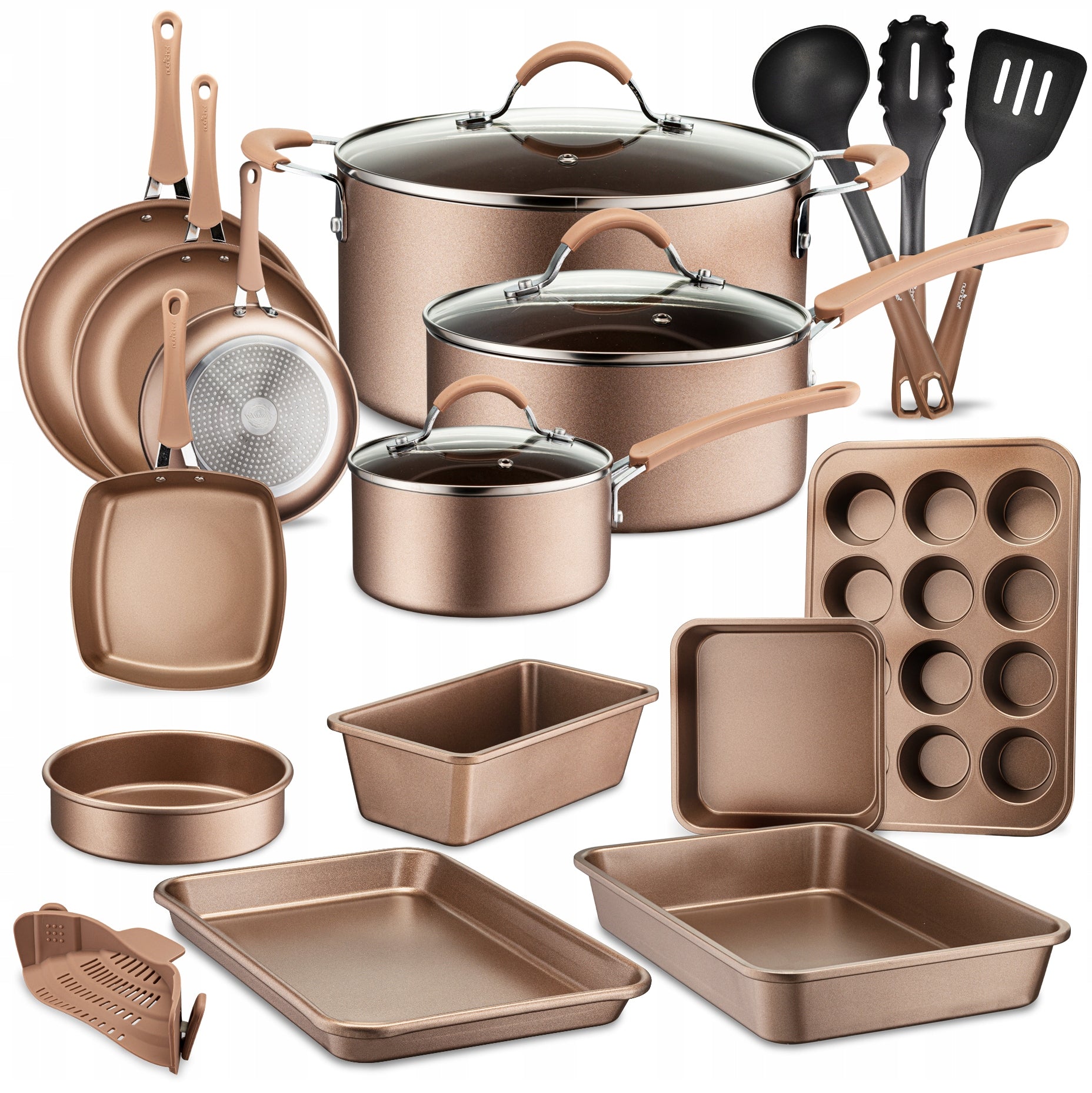 SET OF POTS LARGE 20 ELEMENTS INDUCTION SET OF PANS SHEET METAL NUTRICHEF