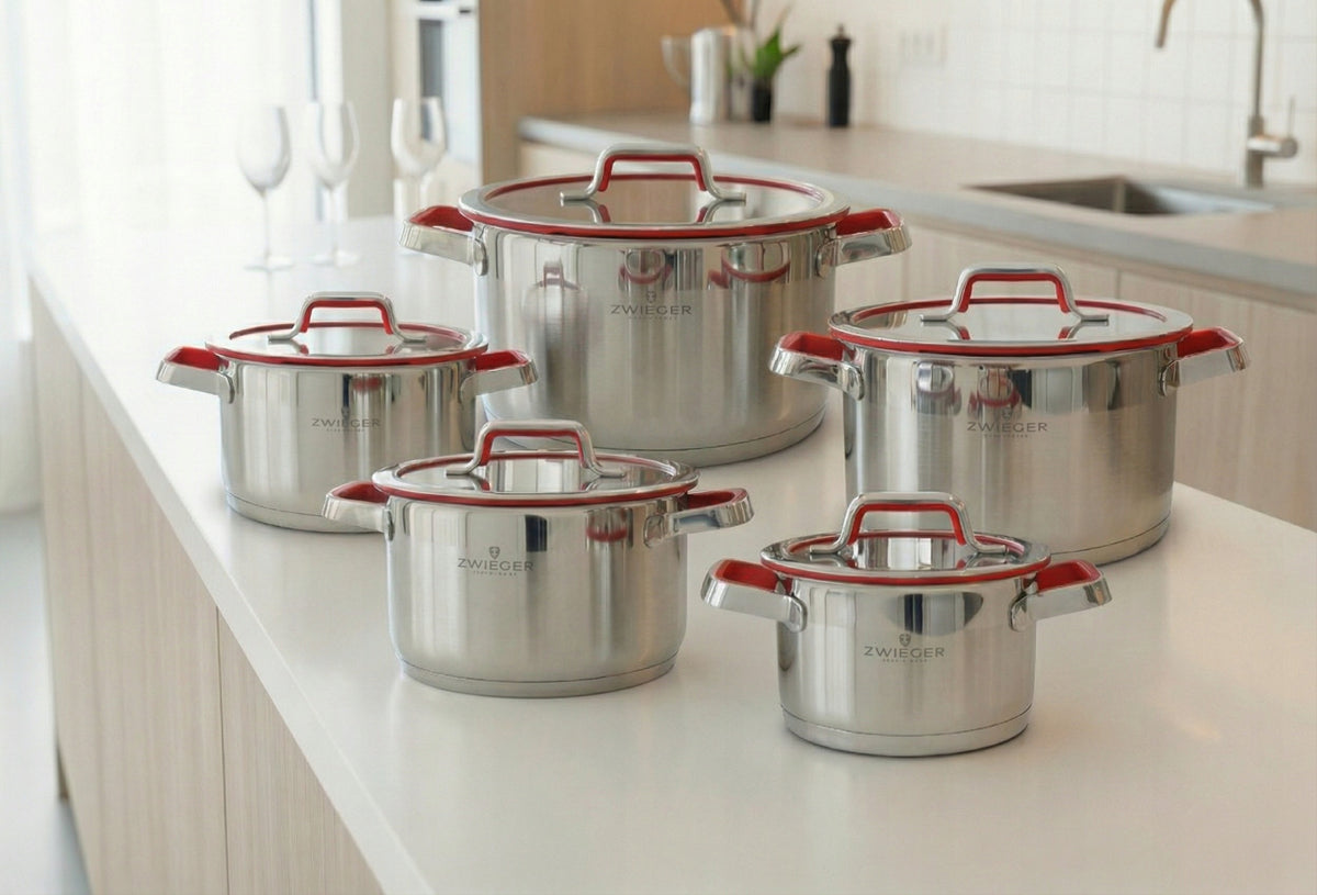 SET OF POTS ZWIEGER Klassiker PRO 10 el. induction, gas Brand Zwieger