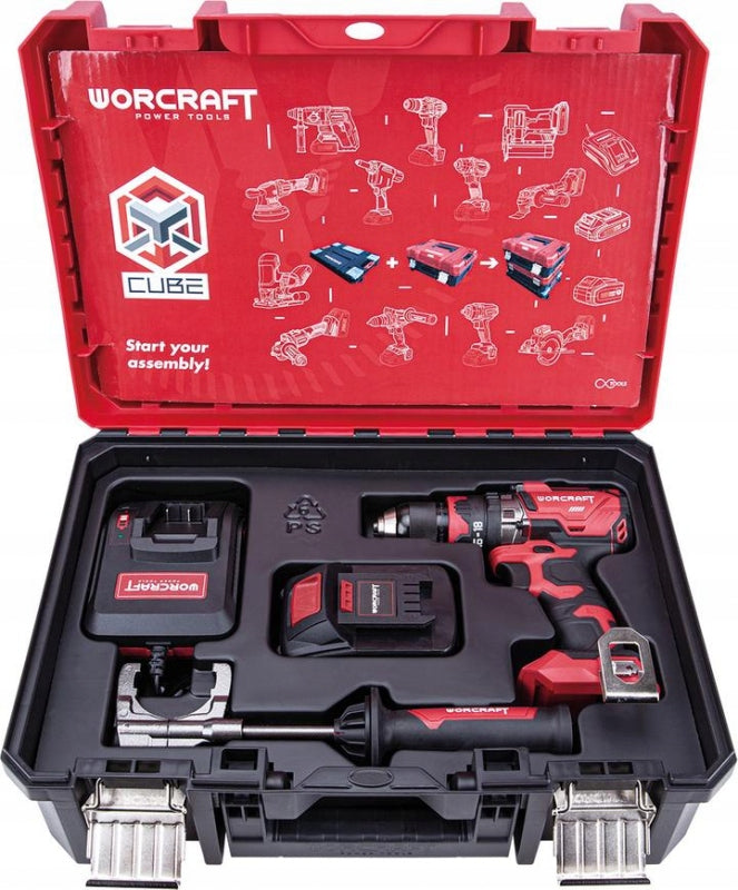 SET OF POWER TOOLS SCREWDRIVER ACCUMULATOR CHARGER WORCRAFT XCUBE004