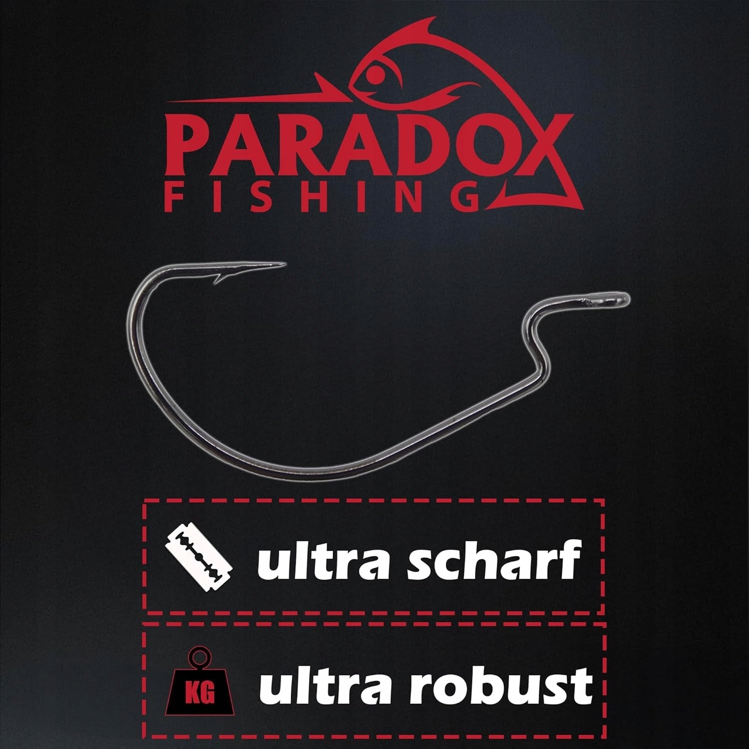 SET OF PREMIUM OFFSET HOOKS 45 pieces Manufacturer code Paradox Fishing