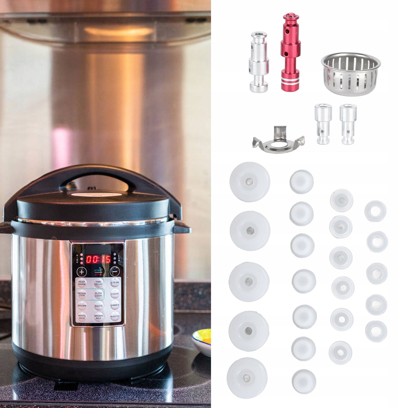 SET OF PRESSURE COOKER FOR FLOATING VALVE SEALS Manufacturer code sdfg312