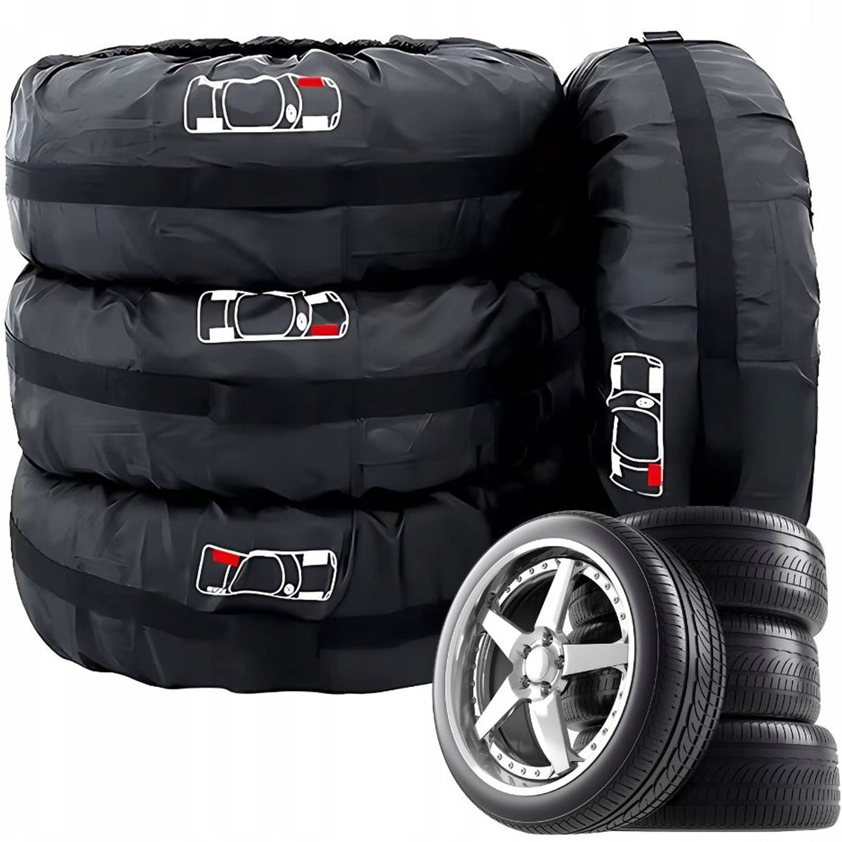 SET OF PROTECTIVE COVERS FOR WHEELS TIRES RIMS COVERS 4PCS 13-17 INCHES