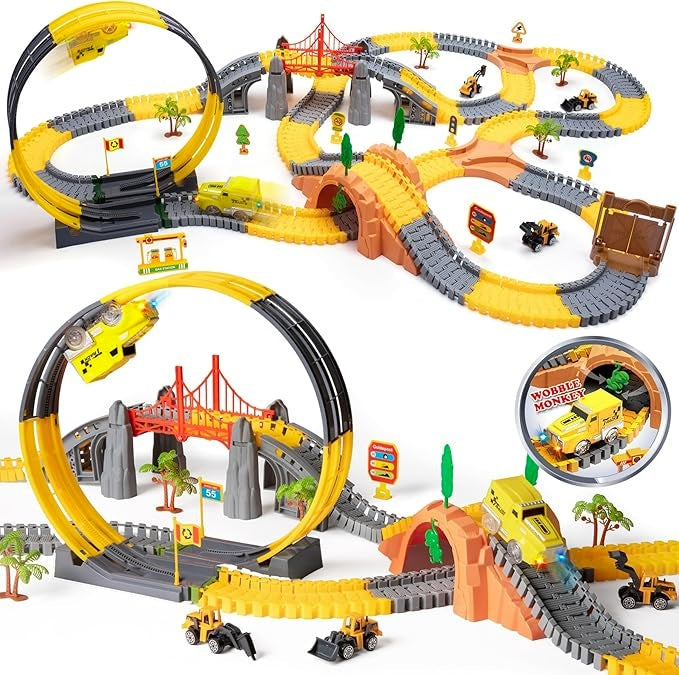 SET OF RACETRACKS 342 EL. 2 ELECTRIC CARS 360 ST. FLEXIBLE MEGA Brand 360