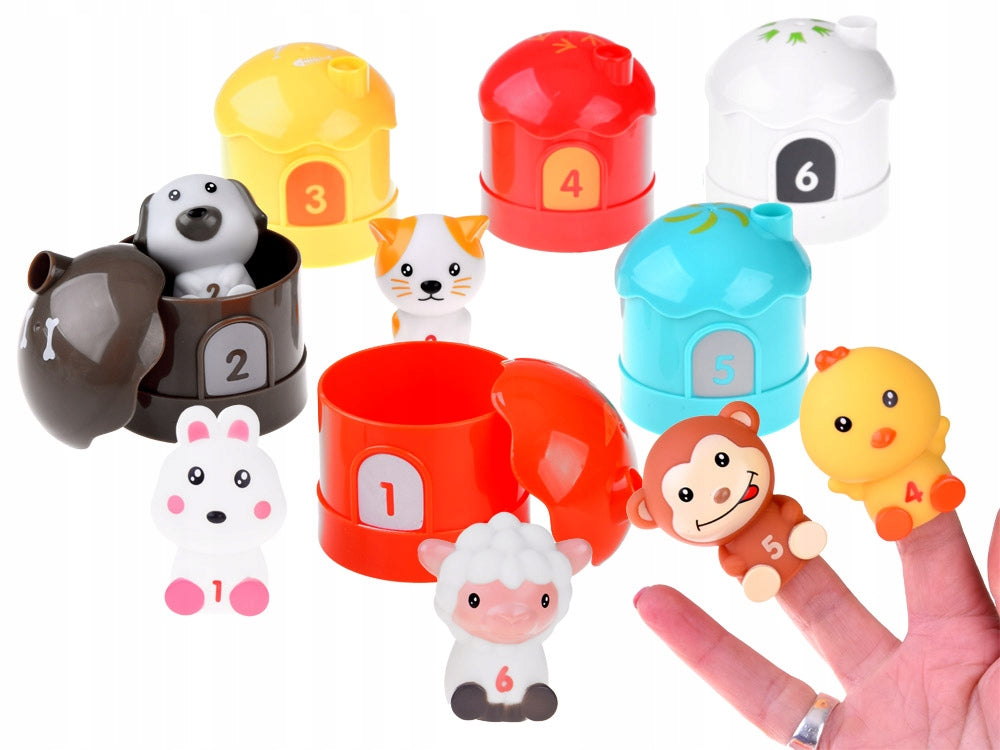 SET OF RUBBER ANIMALS IN THE HOUSE Brand LEAN Toys