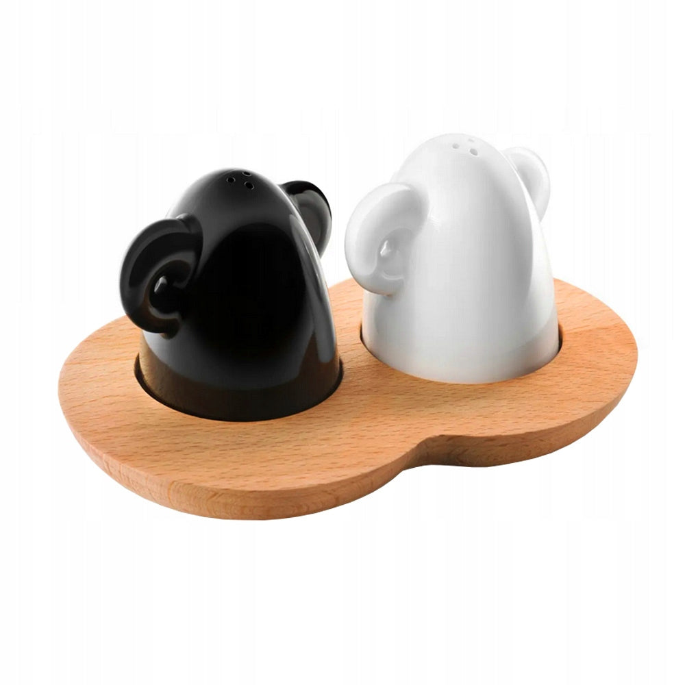 SET OF SALT AND PEPPER SHAKER ON A BUBBLE STAND
