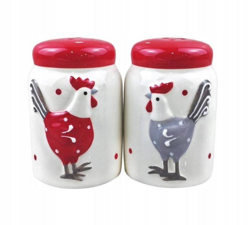 SET OF SALT+PEPPER CHICKENS RILLA chanterelles with hearts salt shaker pepper shaker