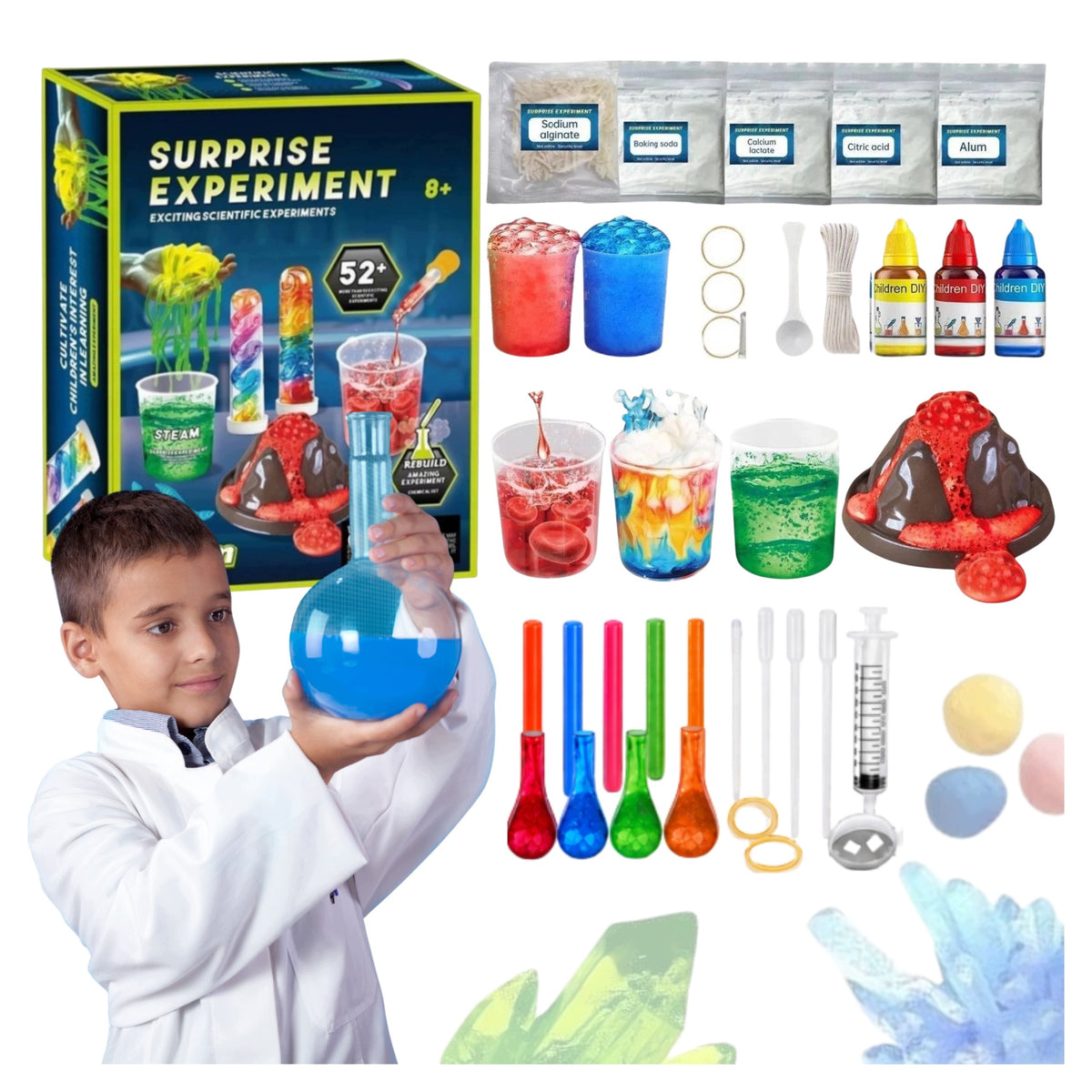 SET OF SMALL CHEMIST 52 EXPERIMENTS LABORATORY CHEMISTRY EXPERIMENT