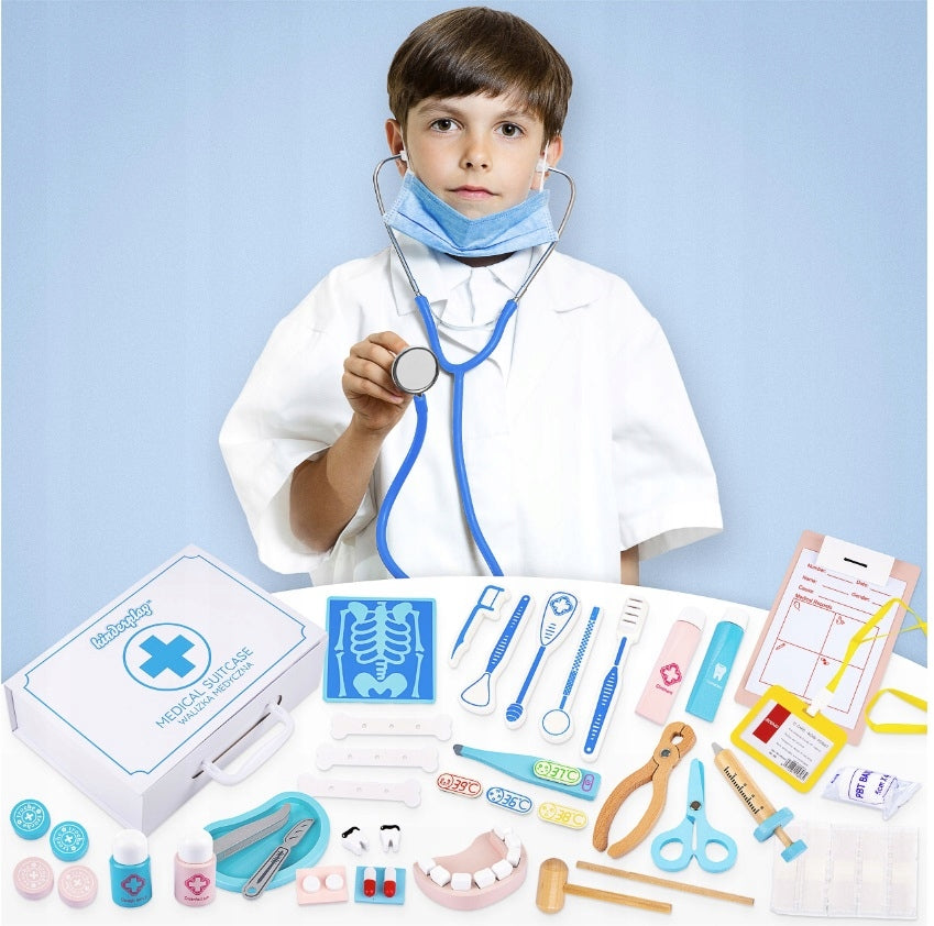 SET OF SMALL DOCTOR FOR CHILDREN DOCTOR NURSE SUITCASE KINDERPLAY Brand Kinderplay