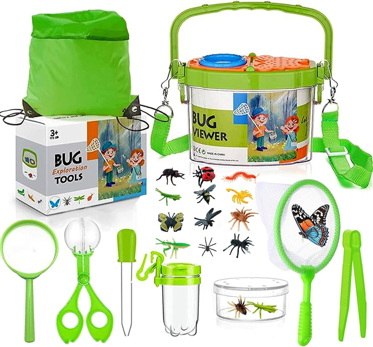 SET OF SMALL EXPLORER 23 el MAGNIFIER MESH INSECTS TOY GIFT CHILD