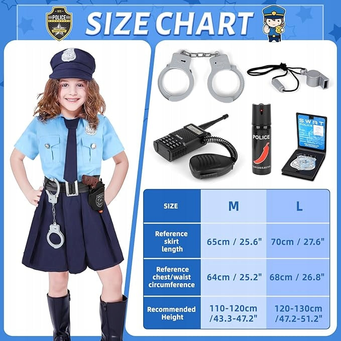 SET OF SMALL POLICE OFFICER CHILDREN'S POLICE AKCESORIA VEST HAT OUTFIT Manufacturer code AKCESORIA POLICJANTA DLA DZIECI ZESTAW M