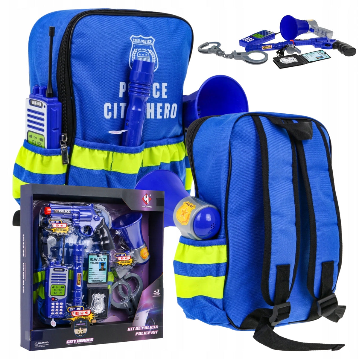 SET OF SMALL POLICEMAN INTERACTIVE FUNCTIONS FOR CHILDREN ROLE-PLAYING